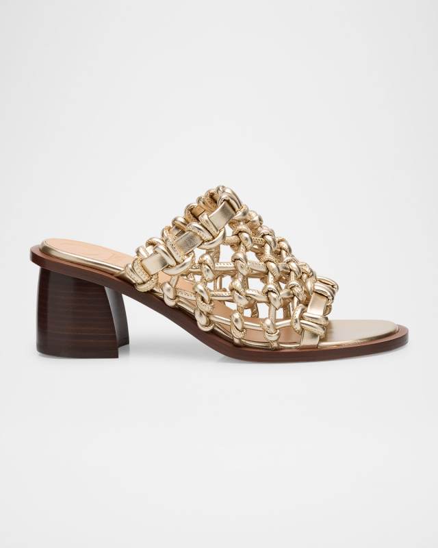 Nour Metallic Caged Sandals